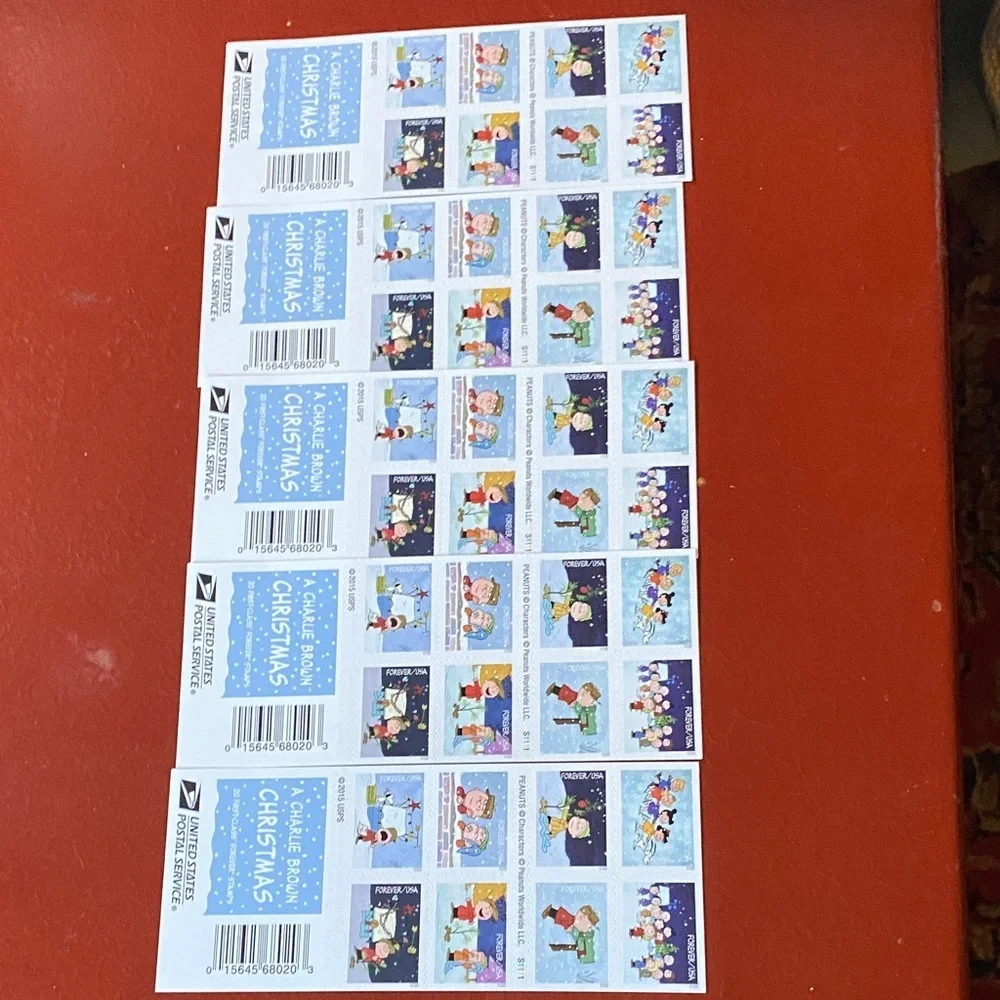 Charlie Brown Christmas Postage Stamps 5 books